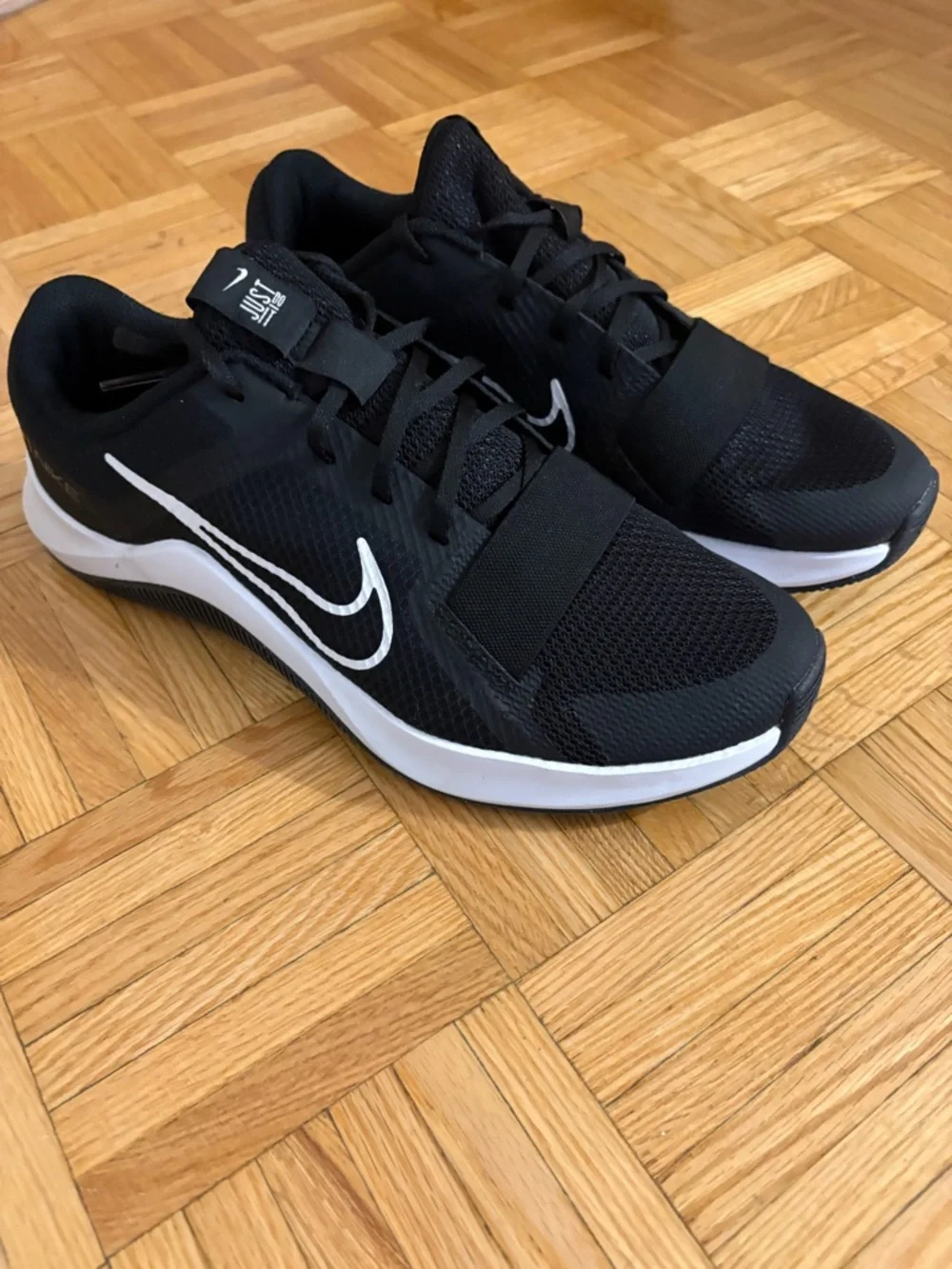 Nike Black Athletic Training Shoes with White Swoosh - Picture 2 of 6